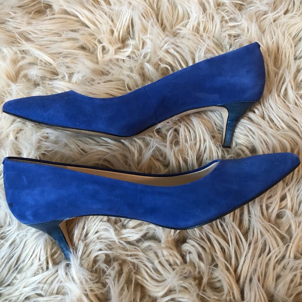 Nine West Blue kitten heels size 9